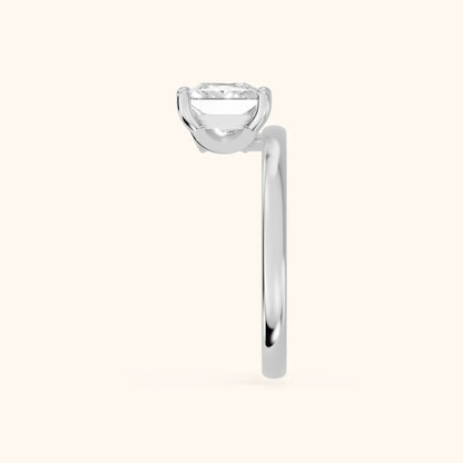 Maisie Four Prong Solitaire Princess Diamond Engagement Ring in Platinum - SideView.webp