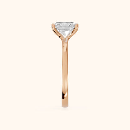 Matilda Cathedral Solitaire Radiant Diamond Engagement Ring in Rose Gold - SideView.webp