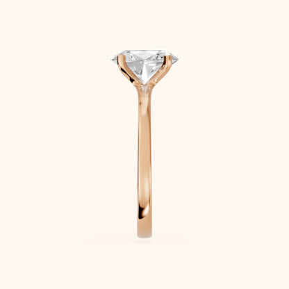 Matilda Cathedral Solitaire Oval Diamond Engagement Ring in Rose Gold - SideView.webp