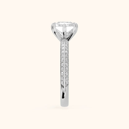Meredith Knife Edge Pavé Princess Diamond Engagement Ring in Silver - SideView.webp