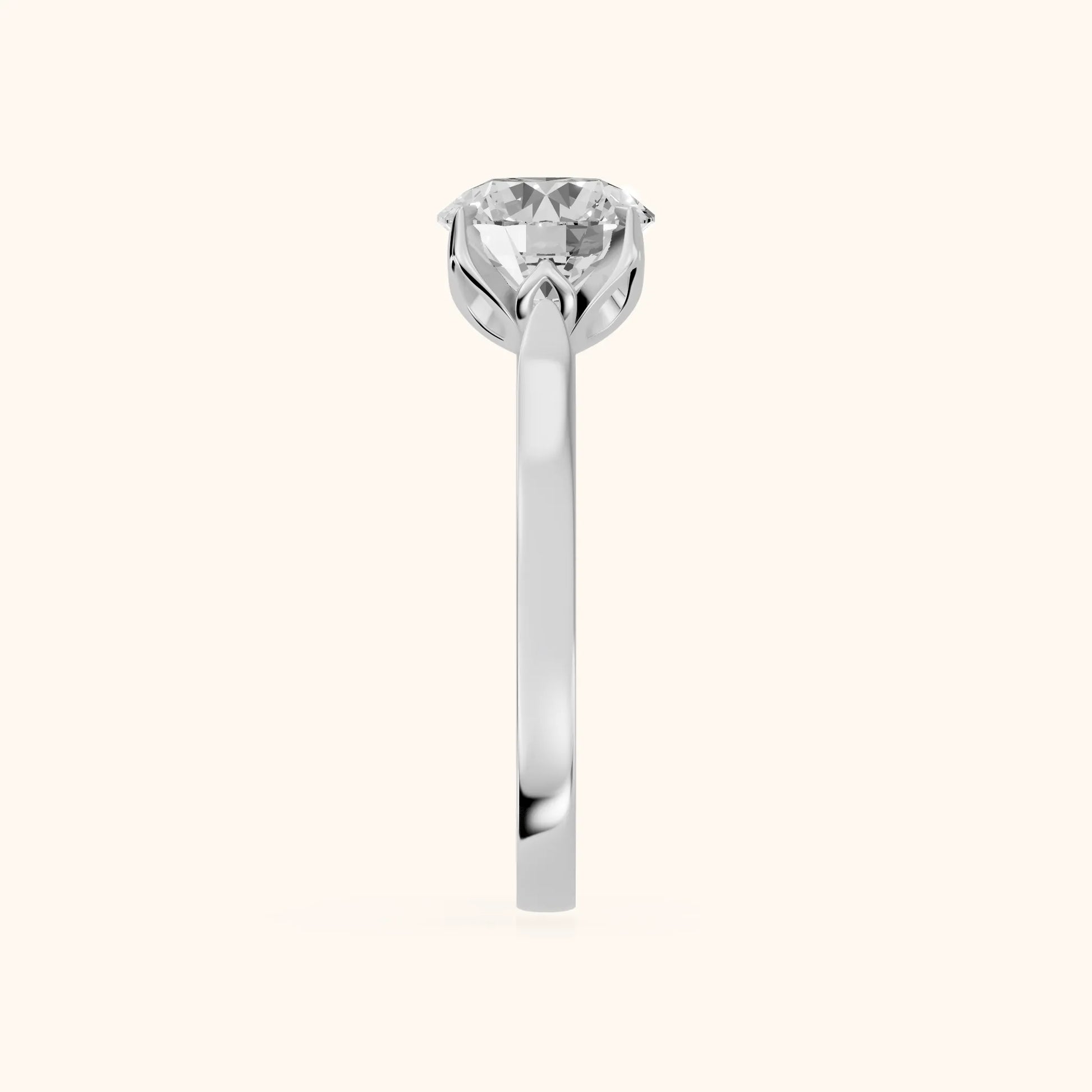 Isabella Bloom Solitaire Round Diamond Engagement Ring in Platinum - SideView