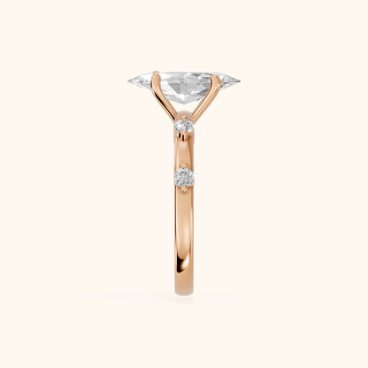 Elena Radiance Solitaire Marquise Diamond Engagement Ring in Rose Gold - SideView