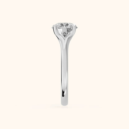 Nell Split Shank Solitaire Round Diamond Engagement Ring in Silver - SideView.webp