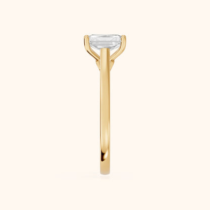 Iris Vintage Radiant Diamond Engagement Ring in Yellow Gold - SideView
