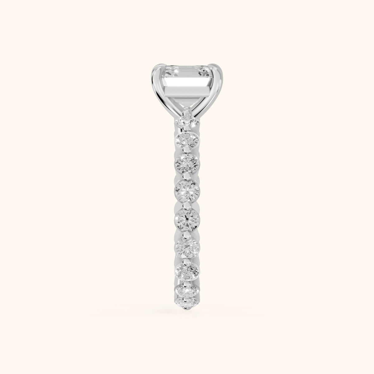 Piper Sidestone Asscher Diamond Engagement Ring in Platinum - SideView.webp