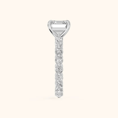 Piper Sidestone Asscher Diamond Engagement Ring in Platinum - SideView.webp