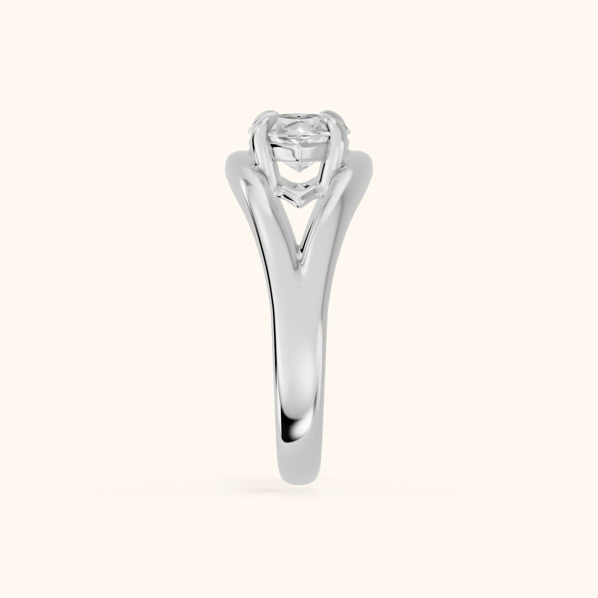 Madeleine Split Shank Marquise Diamond Engagement Ring in Silver - SideView.webp