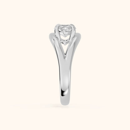 Madeleine Split Shank Marquise Diamond Engagement Ring in Silver - SideView.webp