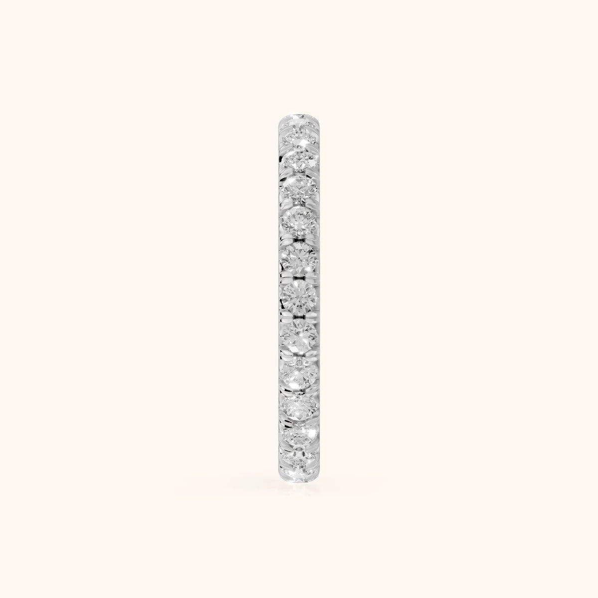 Lani French Pavé Round Diamond Eternity Band in Silver - SideView
