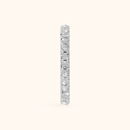 Lani French Pavé Round Diamond Eternity Band in Silver - SideView
