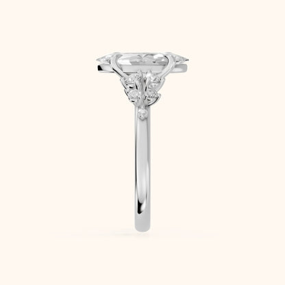 Mirabelle Cluster Marquise Diamond Engagement Ring in Platinum - SideView.webp