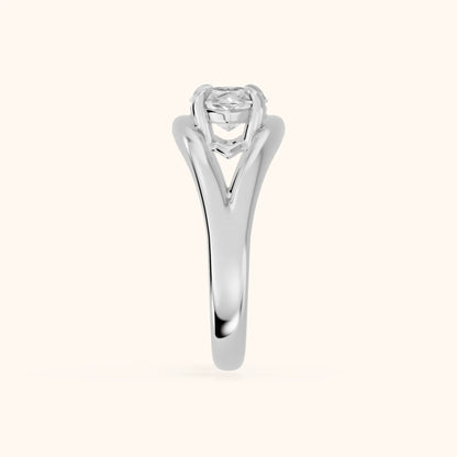 Seraphina Criss Cross Marquise Diamond Engagement Ring in White Gold - SideView