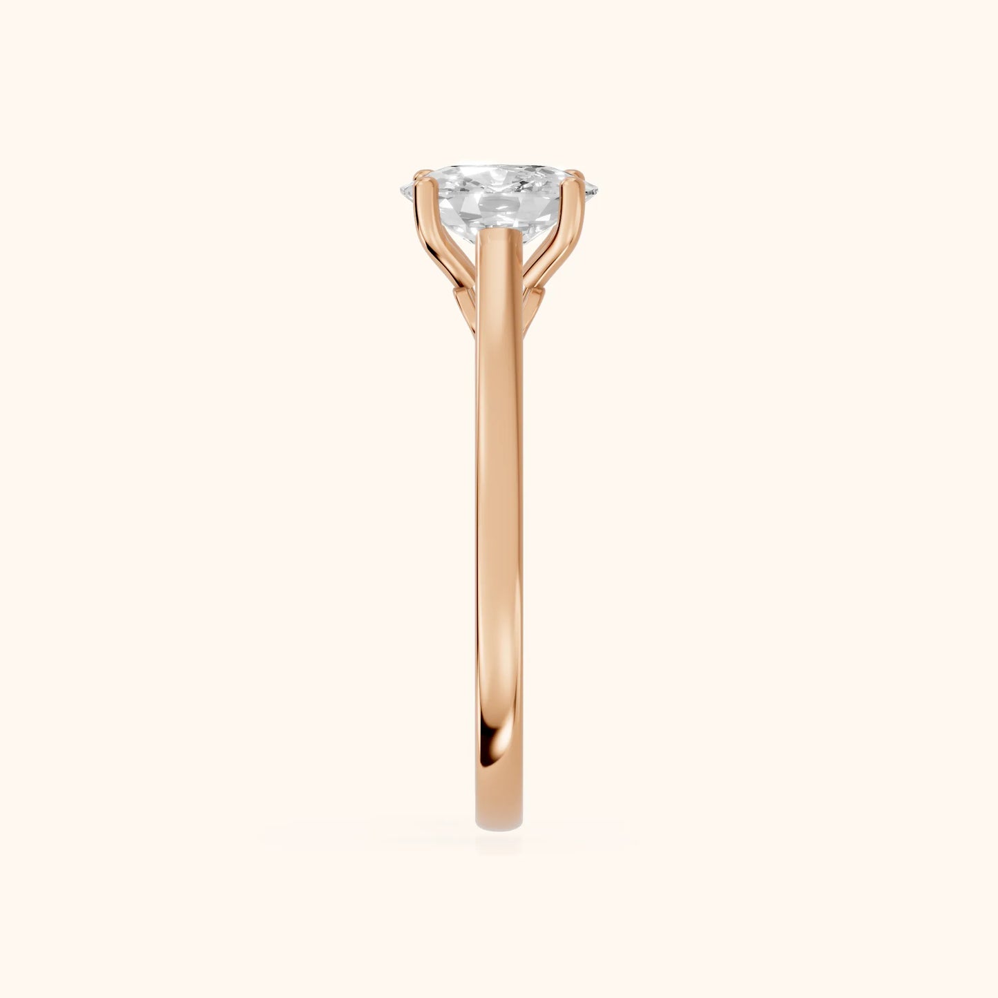 Iris Vintage Cushion Diamond Engagement Ring in Rose Gold - SideView