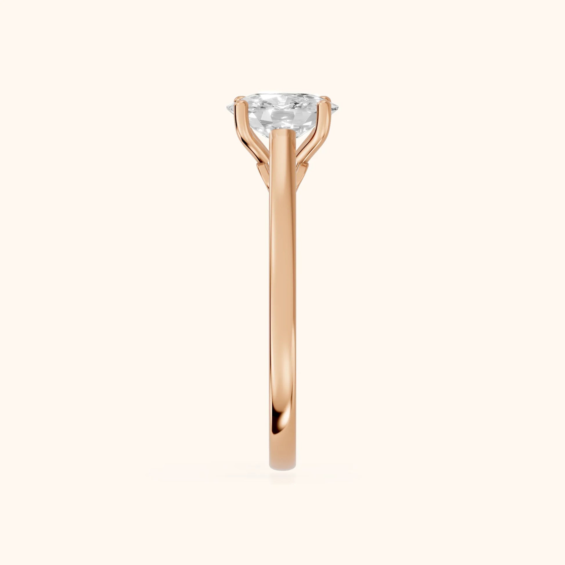 Iris Vintage Cushion Diamond Engagement Ring in Rose Gold - SideView