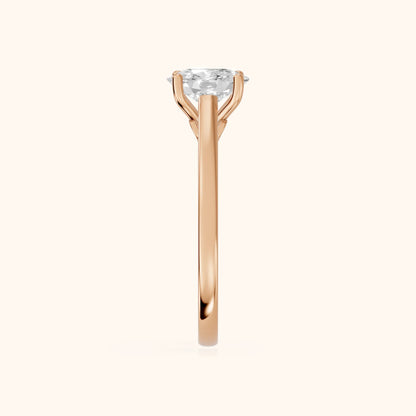 Iris Vintage Cushion Diamond Engagement Ring in Rose Gold - SideView