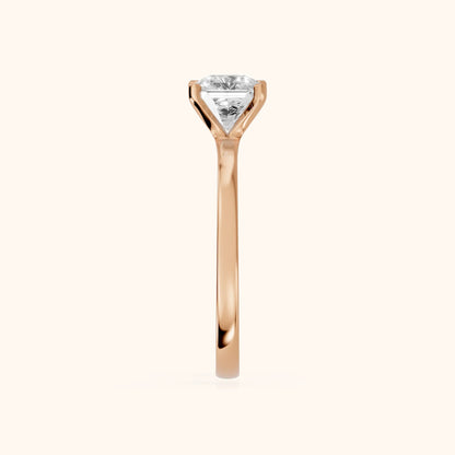 Matilda Cathedral Solitaire Asscher Diamond Engagement Ring in Rose Gold - SideView.webp