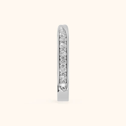 Sarika Twist Pavé Round Diamond Wedding Band in White Gold - SideView