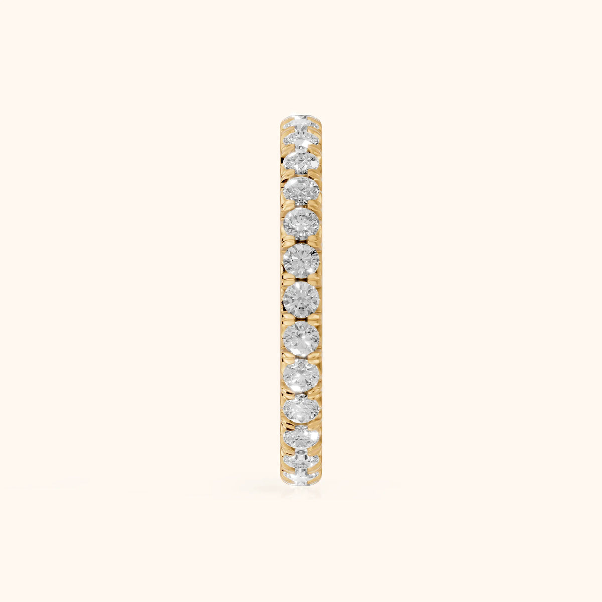 Lia French Pavé Round Diamond Eternity Band in Yellow Gold - SideView
