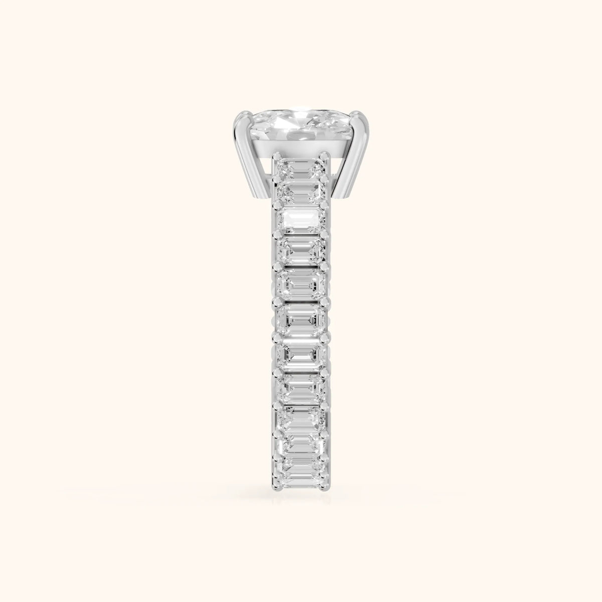 Mallory Shared Prong Cushion Diamond Engagement Ring in Platinum - SideView.webp