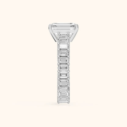 Mallory Shared Prong Emerald Diamond Engagement Ring in Platinum - SideView.webp