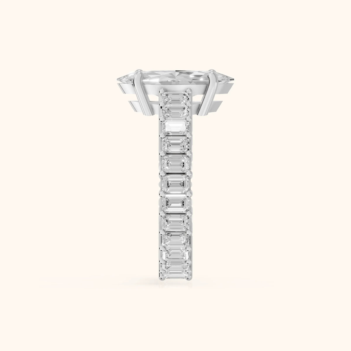 Mallory Shared Prong Marquise Diamond Engagement Ring in Silver - SideView.webp
