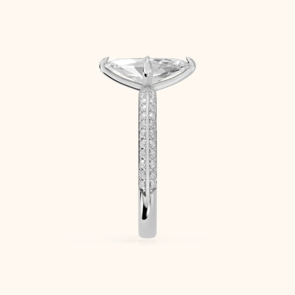 Meredith Knife Edge Pavé Marquise Diamond Engagement Ring in Platinum - SideView.webp