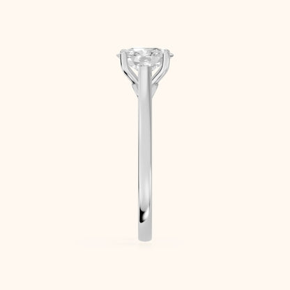 Iris Vintage Cushion Diamond Engagement Ring in Silver - SideView