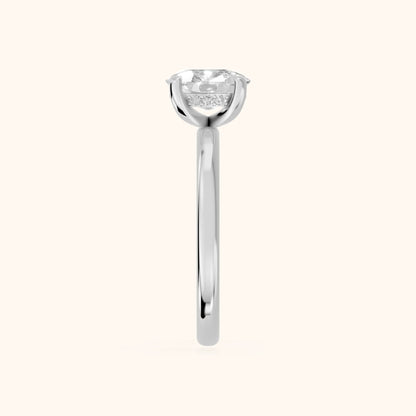 Charlotte Charm Cushion Diamond Solitaire Ring in White Gold - SideView