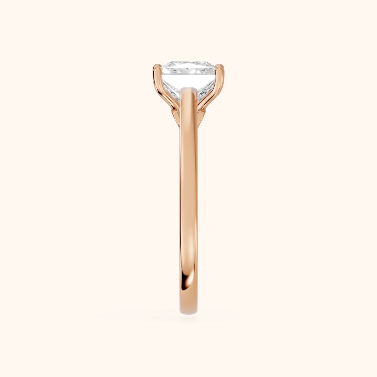 Iris Vintage Princess Diamond Engagement Ring in Rose Gold - SideView