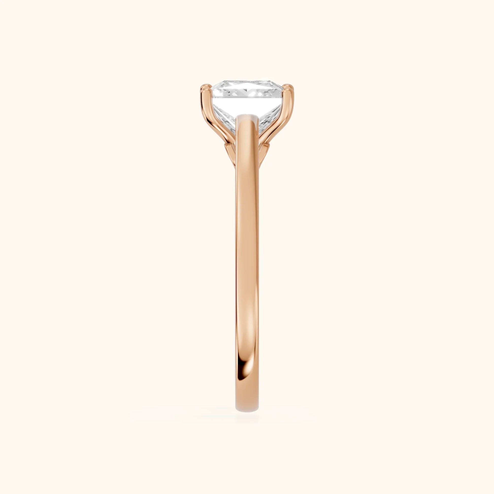 Iris Vintage Princess Diamond Engagement Ring in Rose Gold - SideView