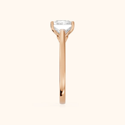 Iris Vintage Princess Diamond Engagement Ring in Rose Gold - SideView