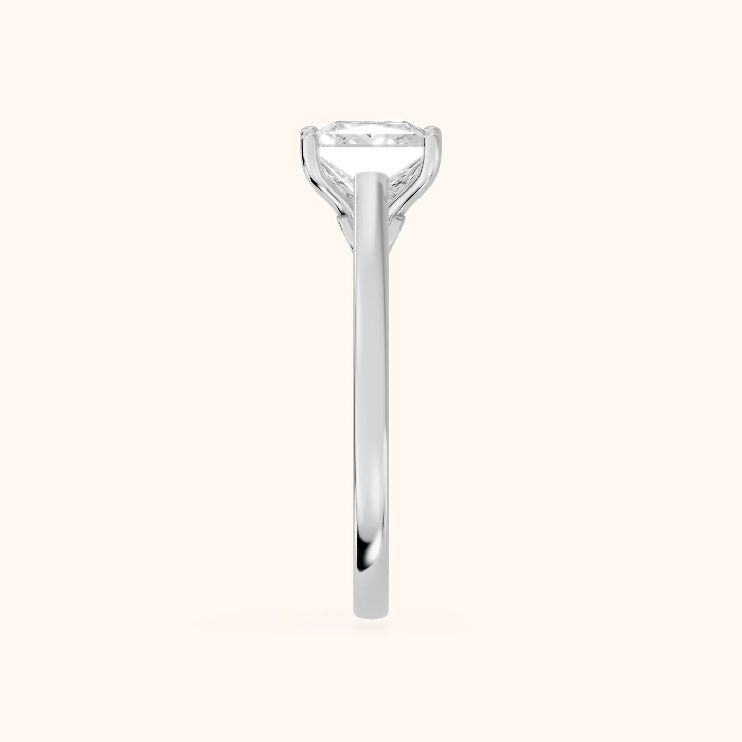 Iris Vintage Princess Diamond Engagement Ring in White Gold - SideView