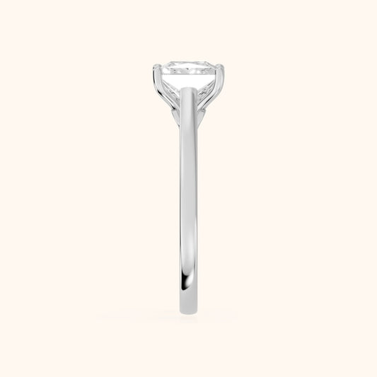 Iris Vintage Princess Diamond Engagement Ring in White Gold - SideView