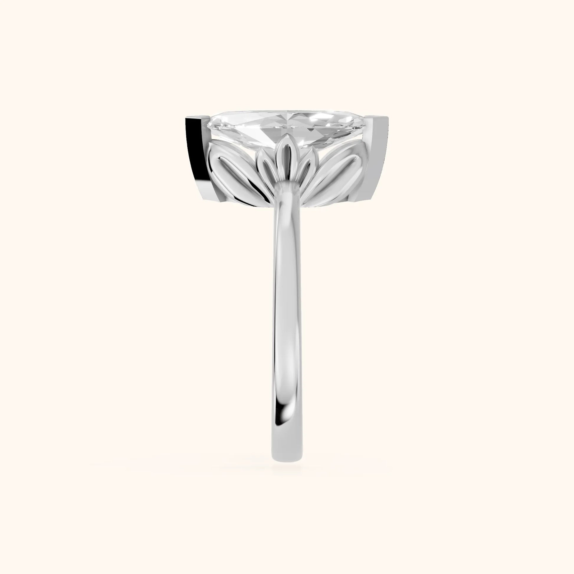 Marquise Cut Lab Grown Diamond Engagement Ring in Platinum