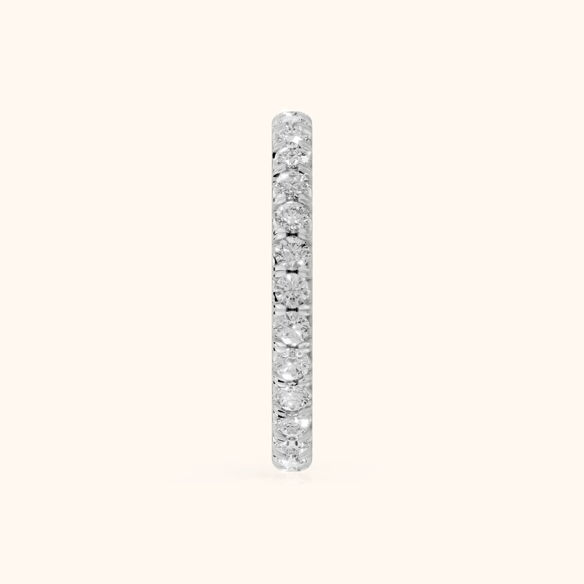 Lia French Pavé Round Diamond Eternity Band in Silver - SideView
