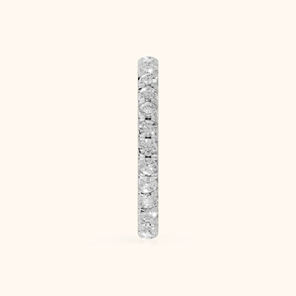 Lia French Pavé Round Diamond Eternity Band in Silver - SideView