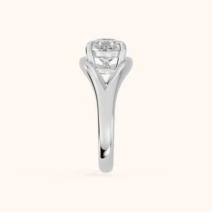Madeleine Split Shank Pear Diamond Engagement Ring in Silver - SideView.webp