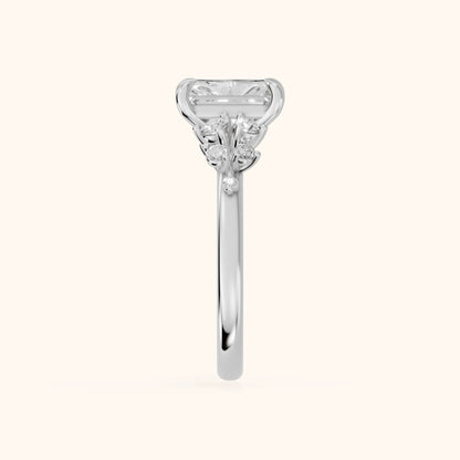 Mirabelle Cluster Radiant Diamond Engagement Ring in White Gold - SideView.webp
