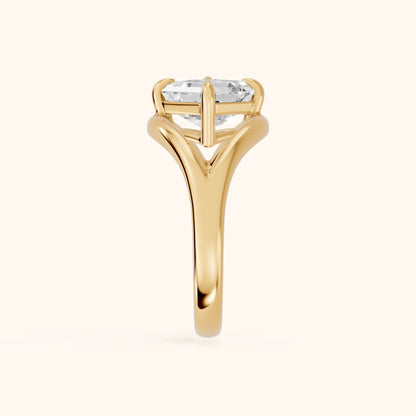 Madeleine Split Shank Asscher Diamond Engagement Ring in Yellow Gold - SideView.webp