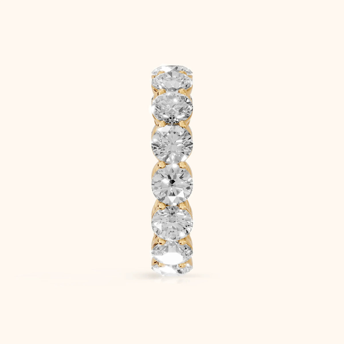 Larissa Shared Prong Round Diamond Eternity Band in Yellow Gold - SideView