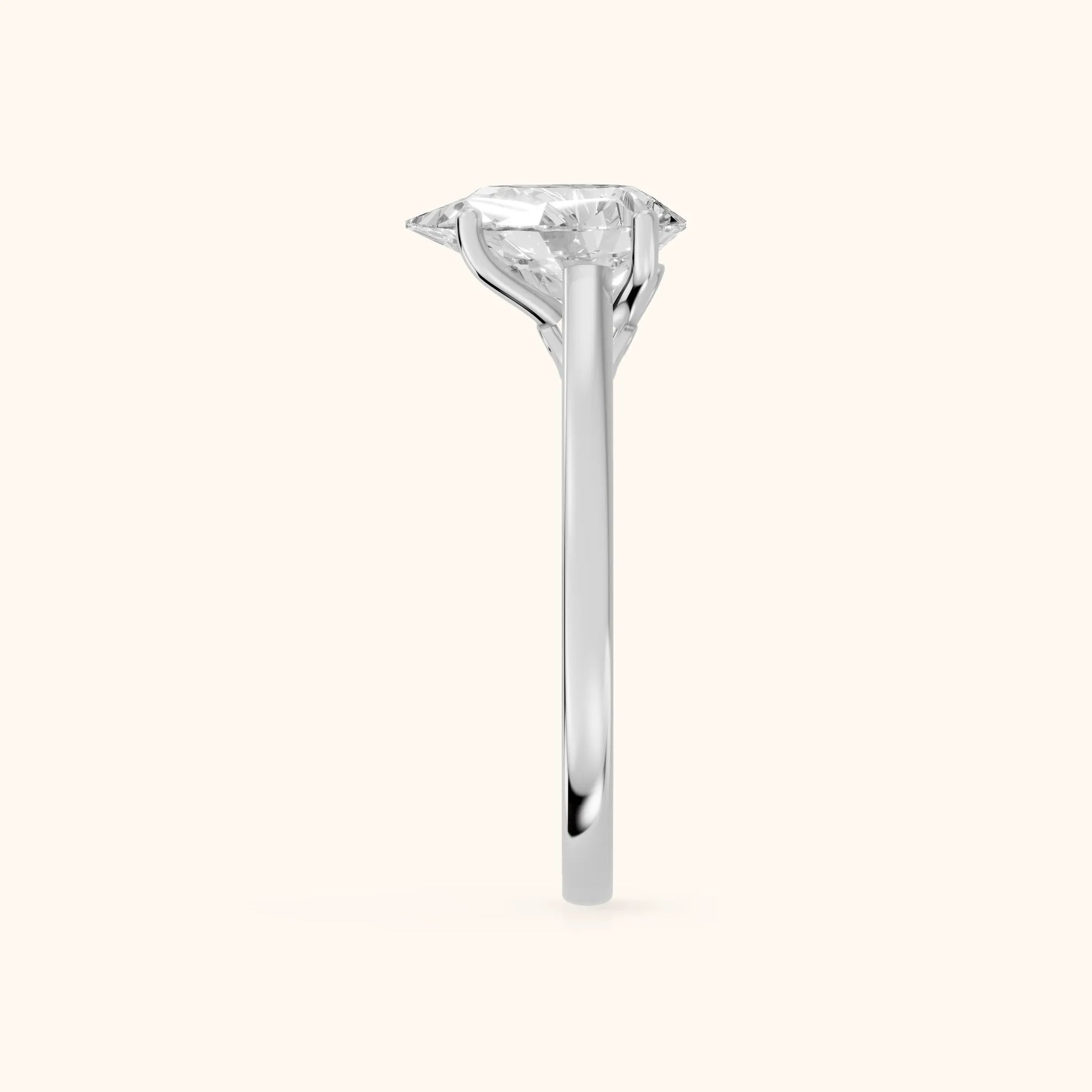 Iris Vintage Pear Diamond Engagement Ring in White Gold - SideView