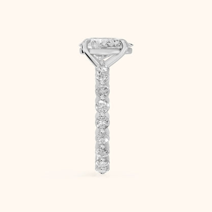 Piper Sidestone Pear Diamond Engagement Ring in Platinum - SideView.webp