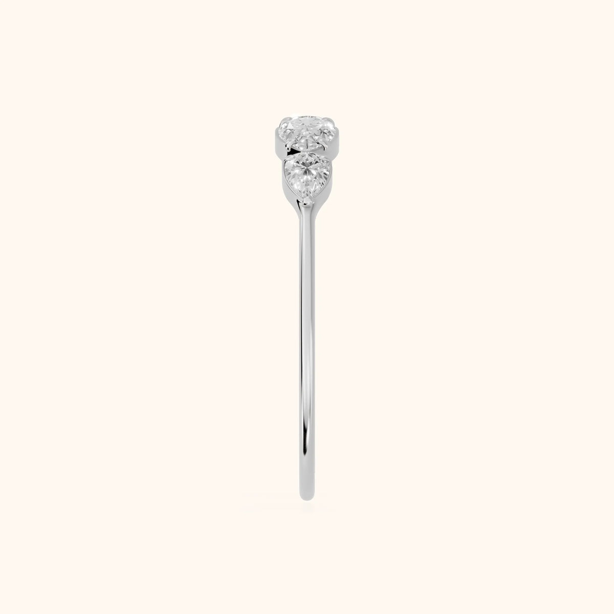 Samara Petite Pear Diamond Wedding Band in Platinum - SideView
