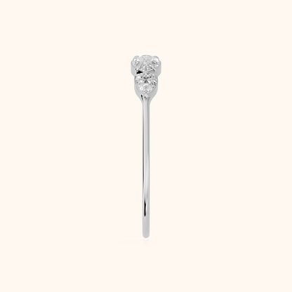 Samara Petite Pear Diamond Wedding Band in Platinum - SideView