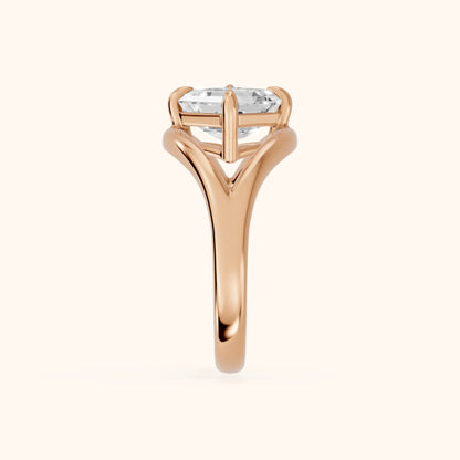Seraphina Criss Cross Asscher Diamond Engagement Ring in Rose Gold - SideView