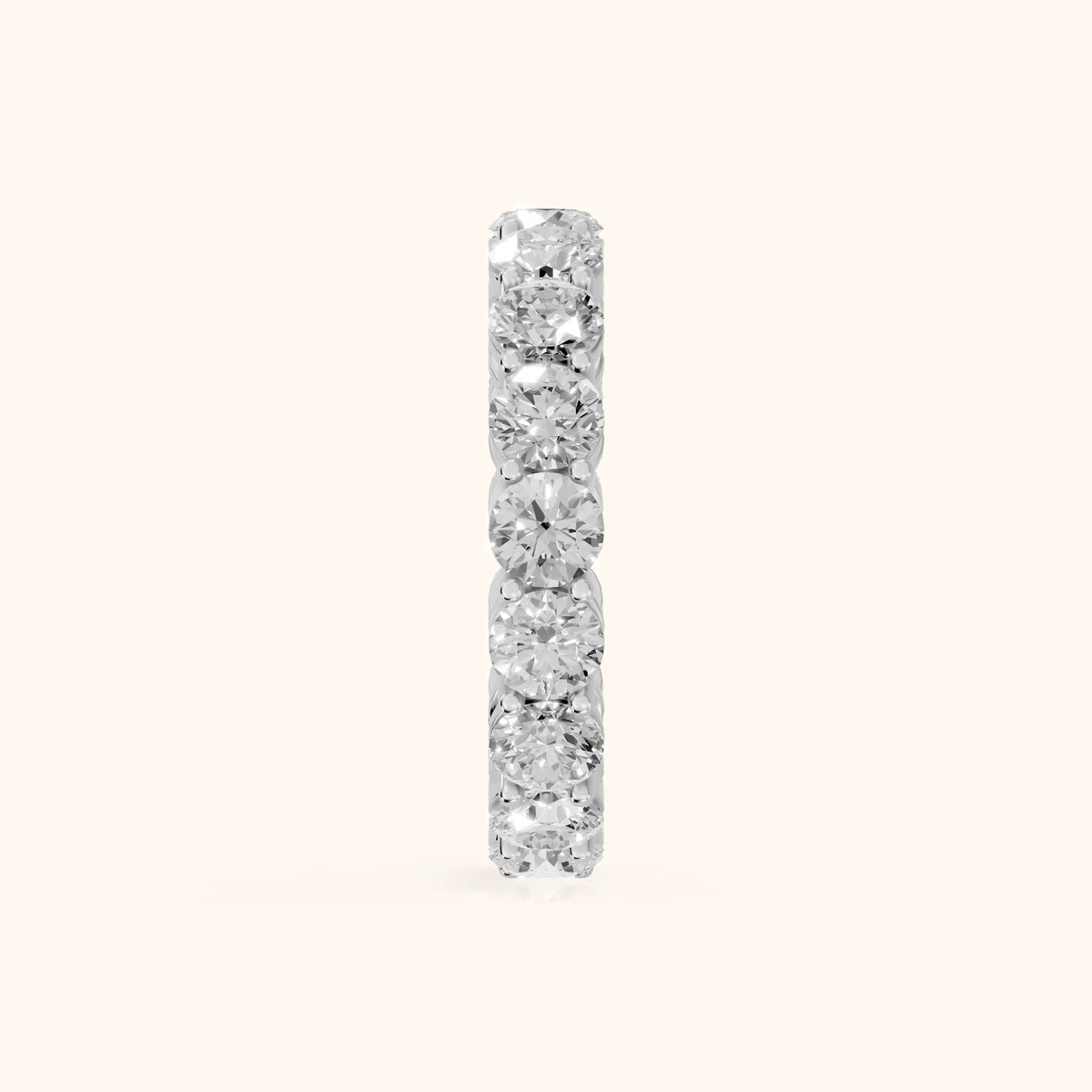 Camille Shared Prong Round Diamond Eternity Band in Silver - SideView