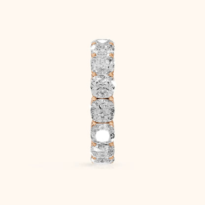 Vida Shared Prong Cushion Diamond Eternity Band in Rose Gold - SideView