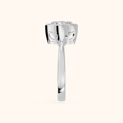 Millie Bezel Solitaire Lily Diamond Engagement Ring in White Gold - SideView.webp