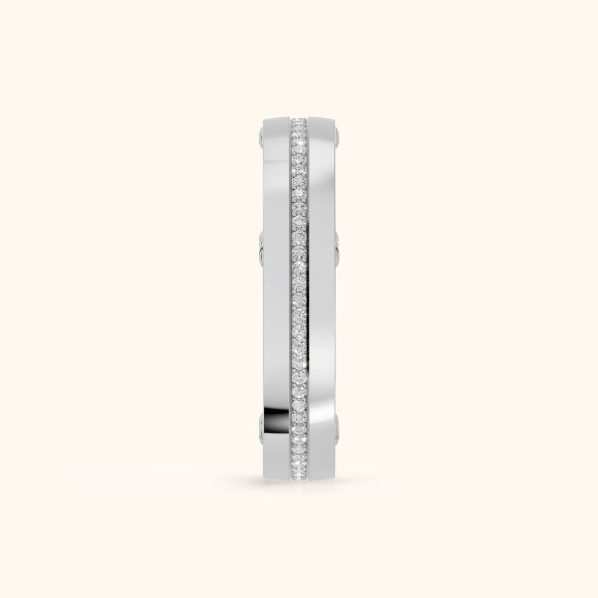 Elora Micropavé Round Diamond Eternity Band in Silver - SideView