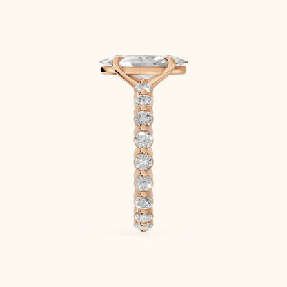 Piper Sidestone Marquise Diamond Engagement Ring in Rose Gold - SideView.webp